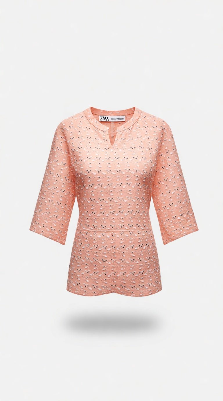 Long Kurti hakoba Peach