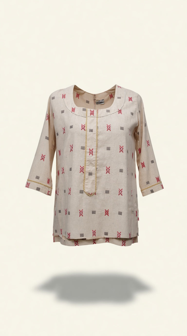 Khadi Kurti Glass/Bead