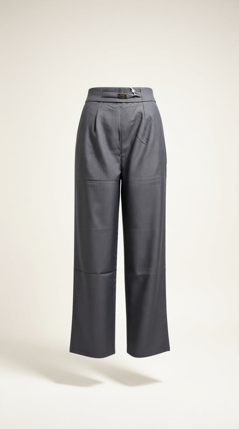 Elastic back Korean Pant buckle