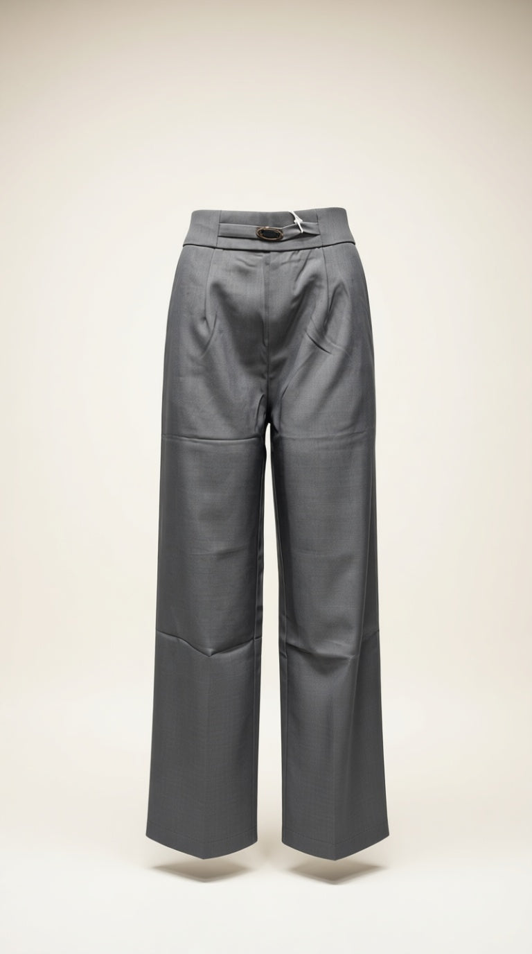 Elastic back Korean Pant buckle