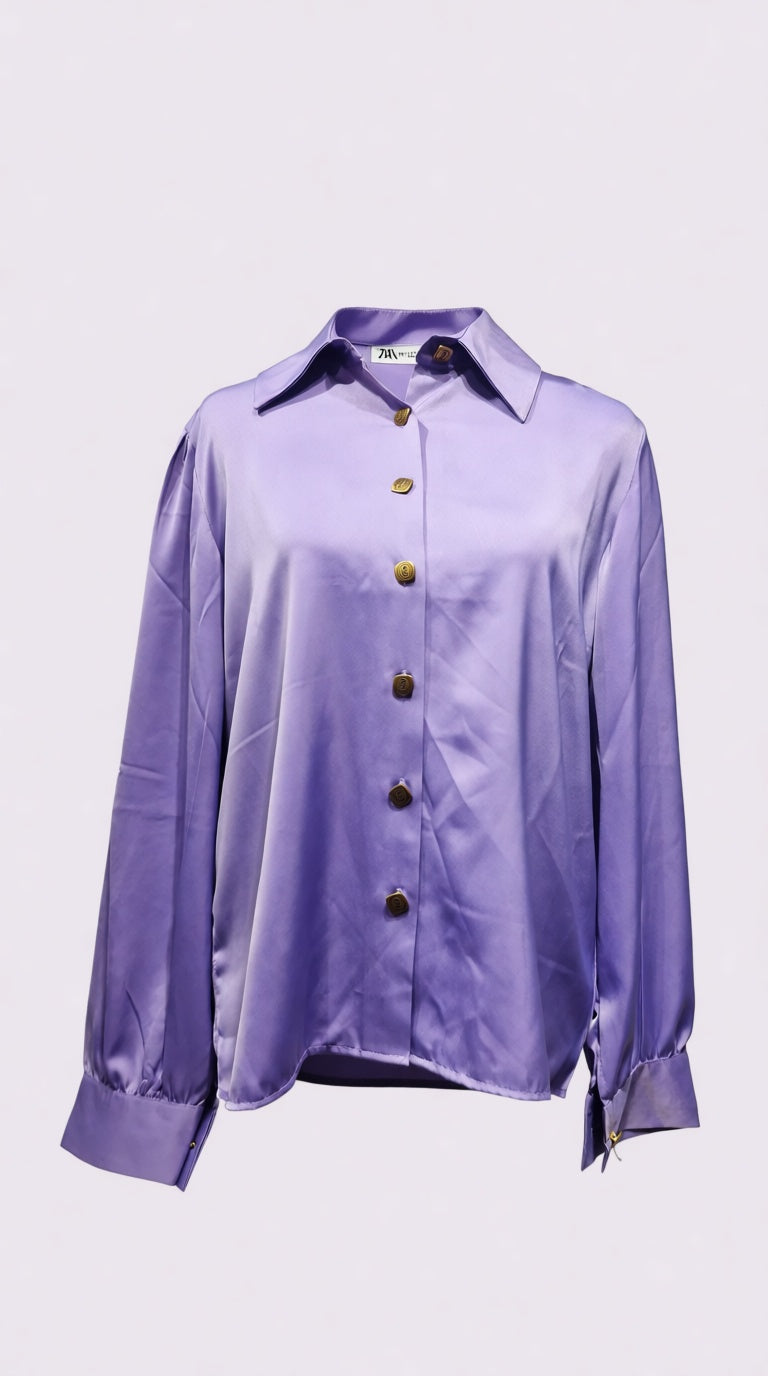 satin shirt mm button