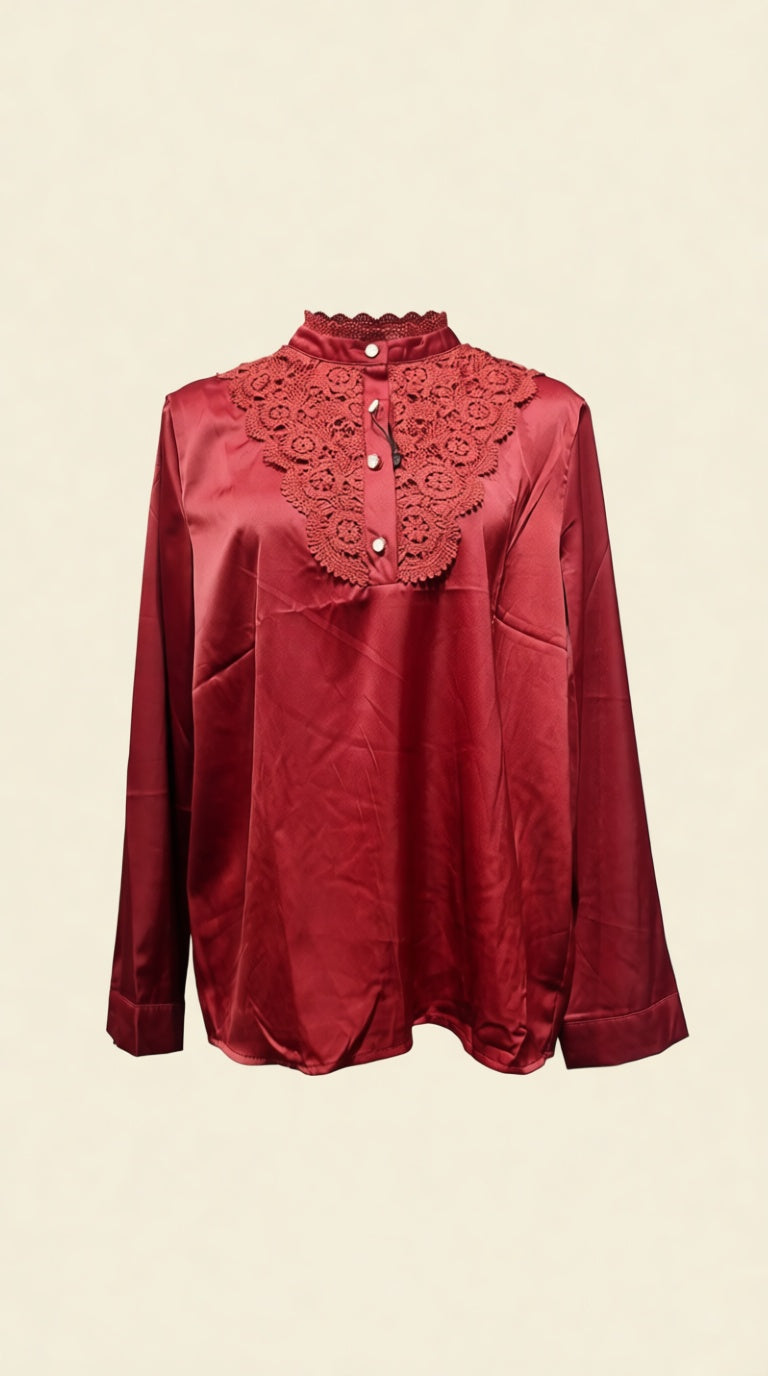 satin frill work shirt