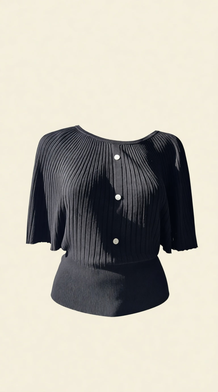 RN ribbed drop sholder top