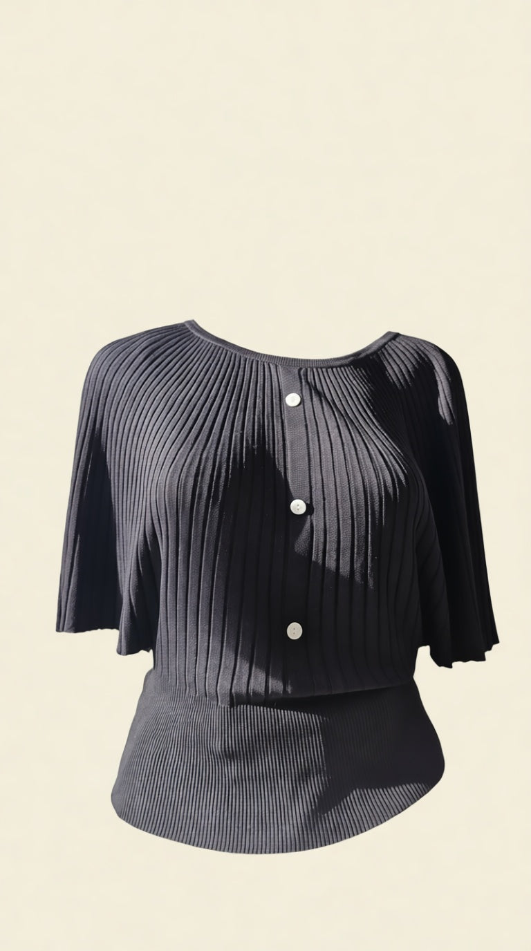 RN ribbed drop sholder top