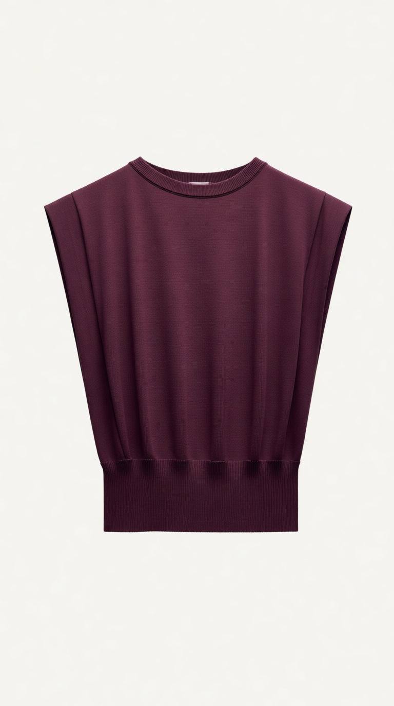 solid color pleated top TOP