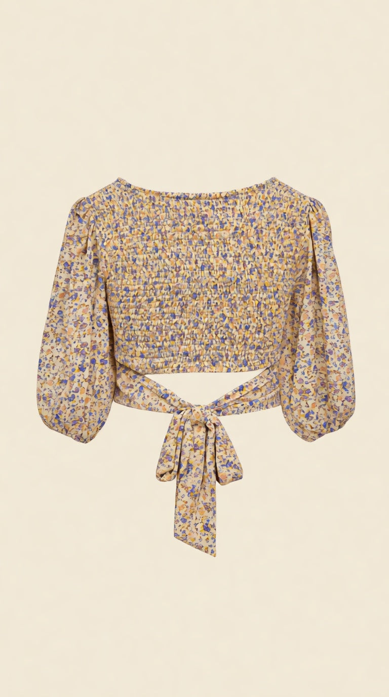 Smoked Crop Top Square Neck