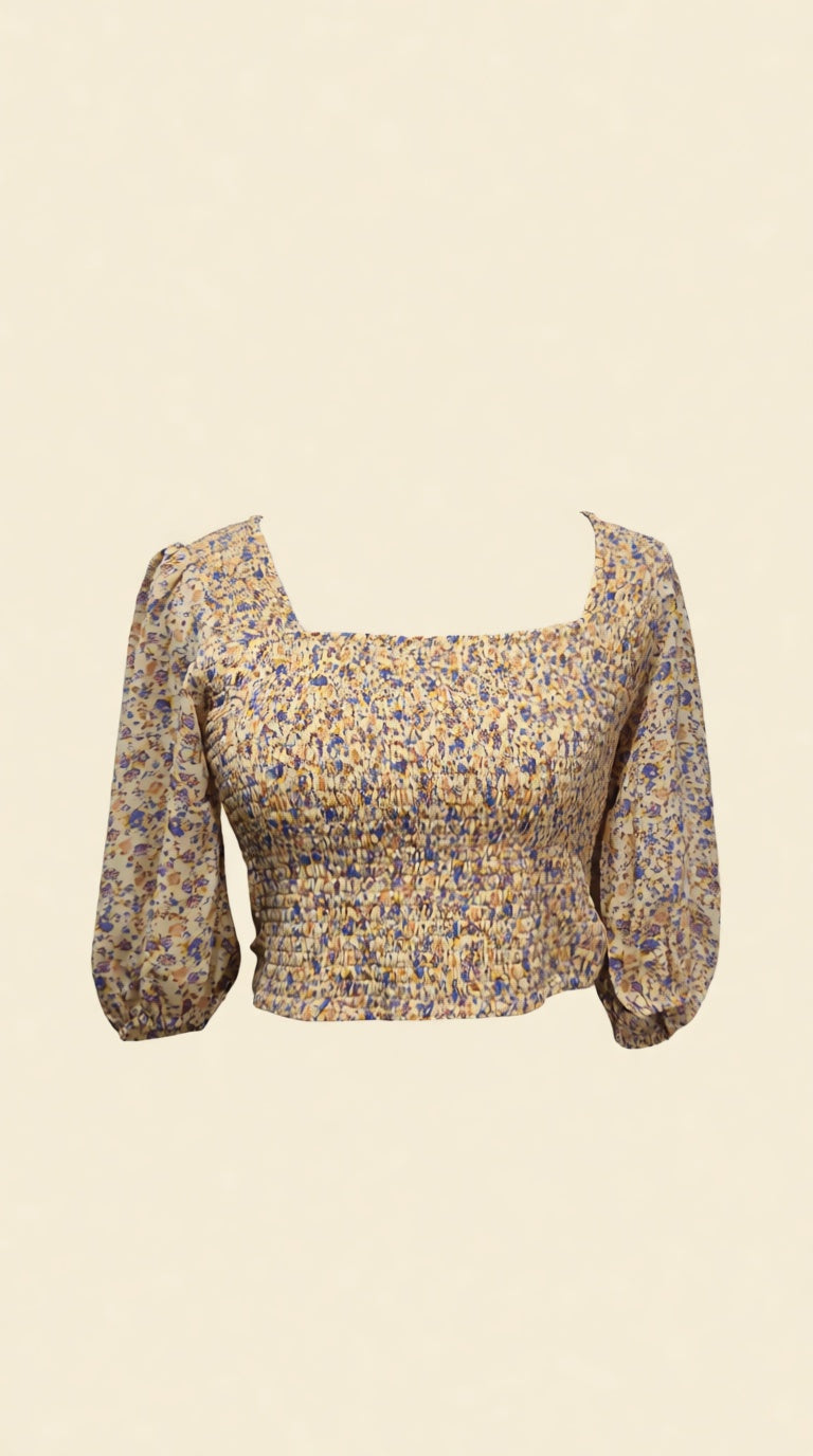Smoked Crop Top Square Neck
