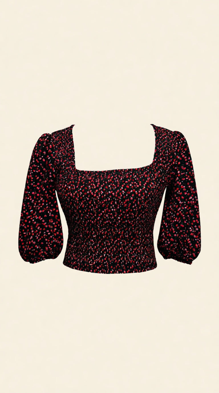 Smoked Crop Top Square Neck