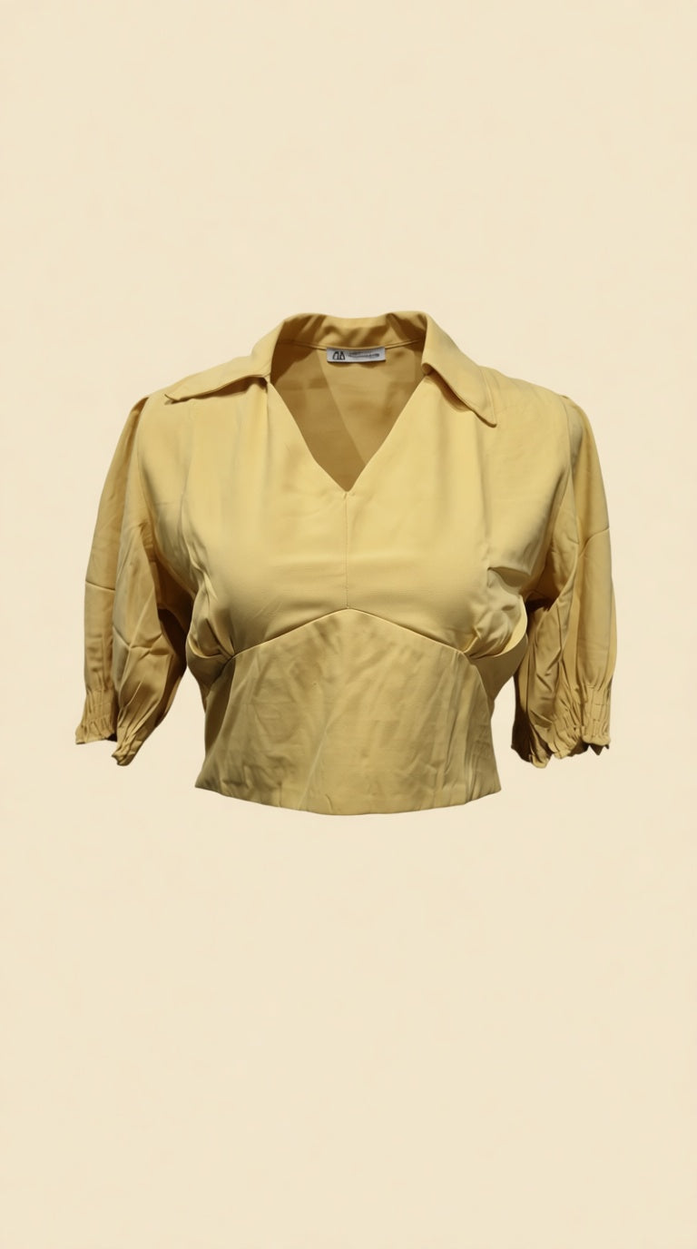 Collared Crop Top