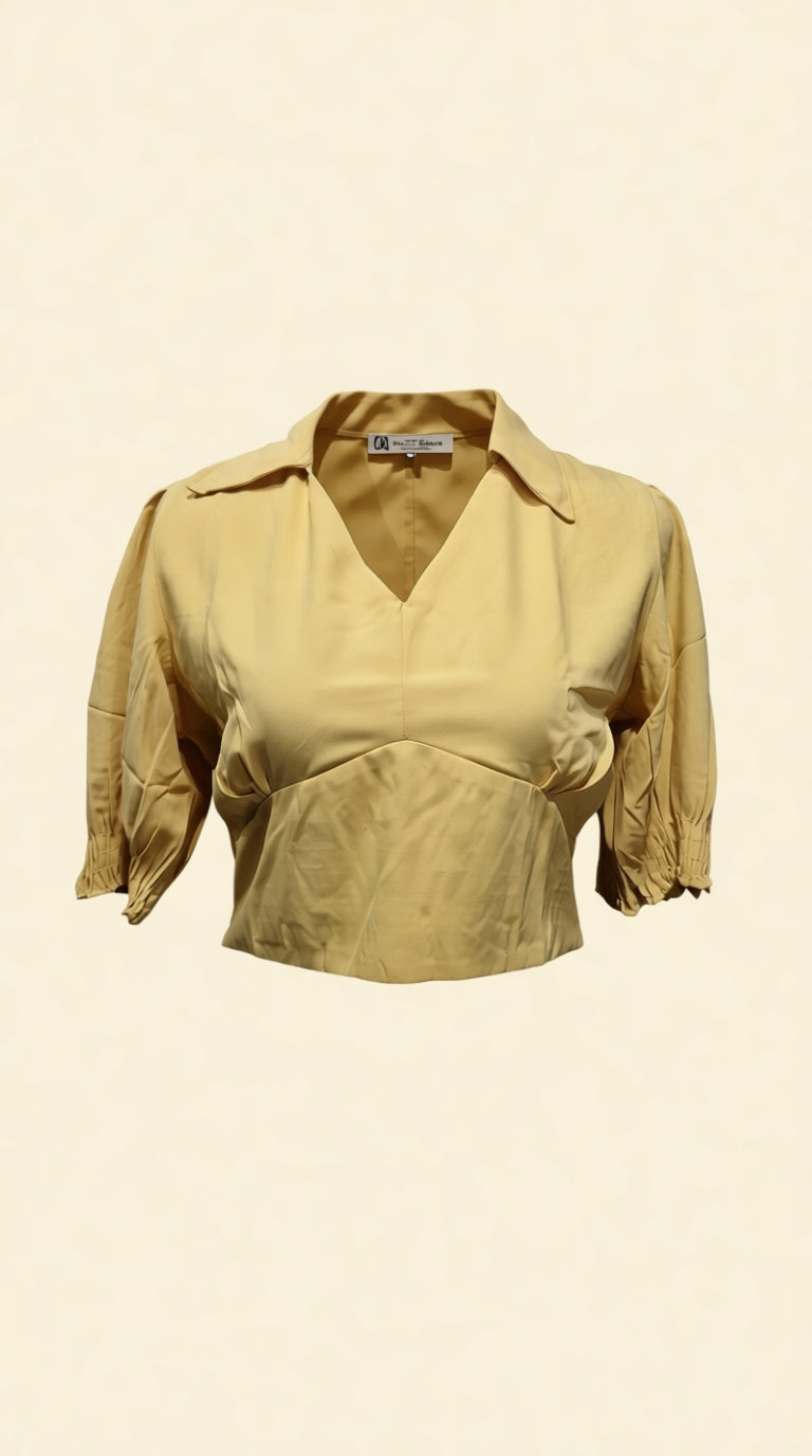 Collared Crop Top