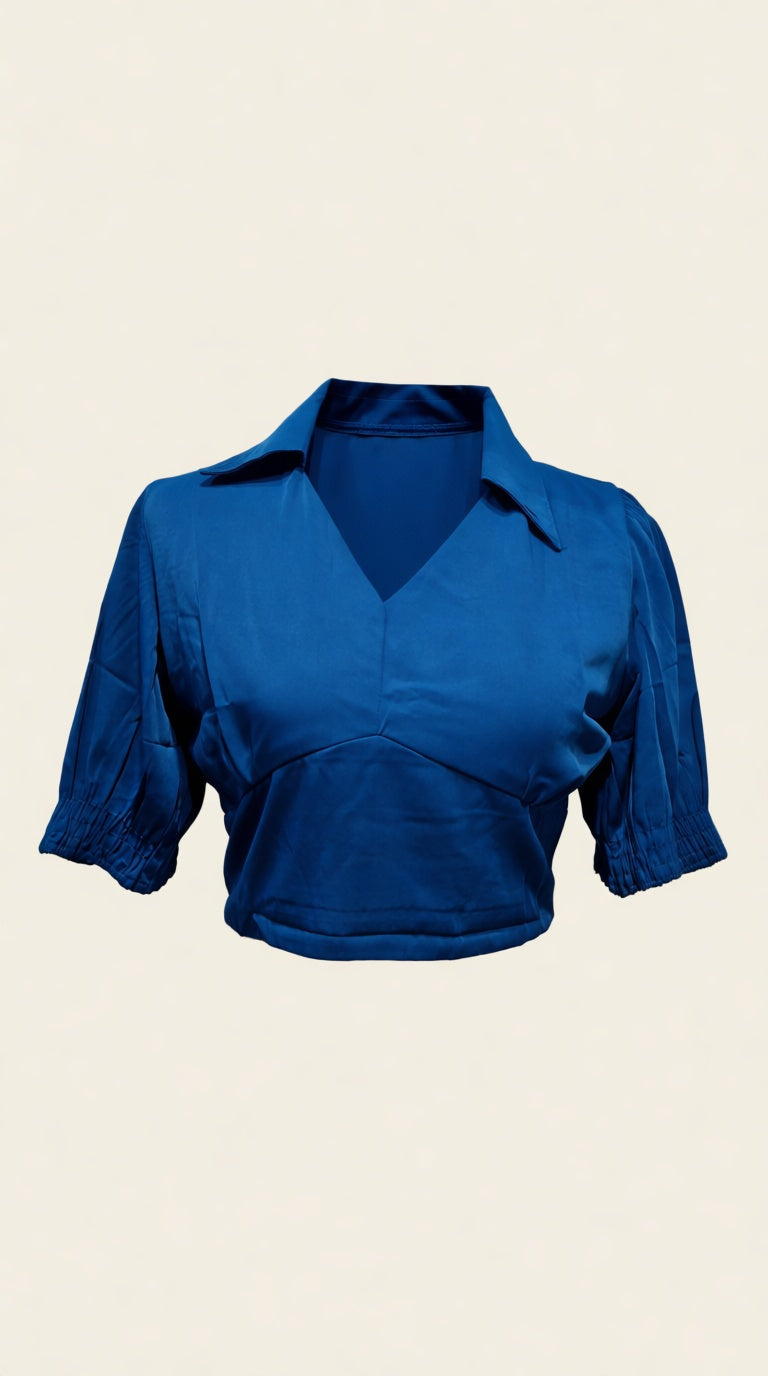 Collared Crop Top