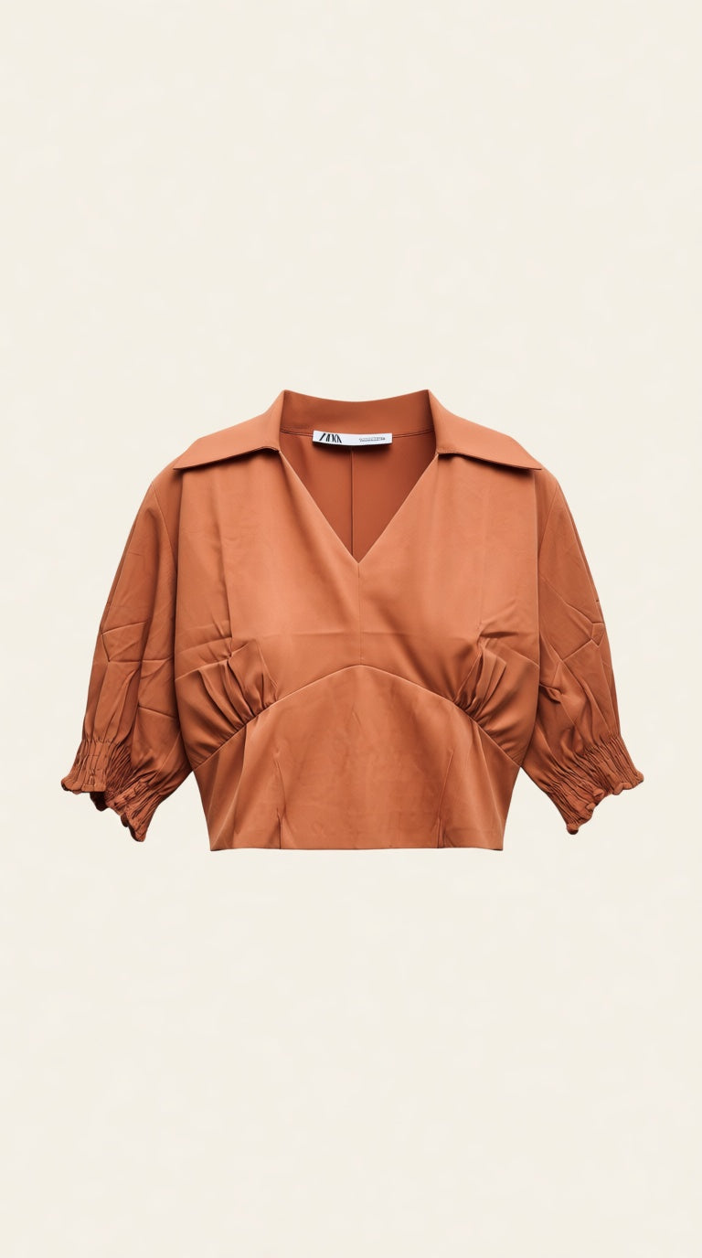 Collared Crop Top