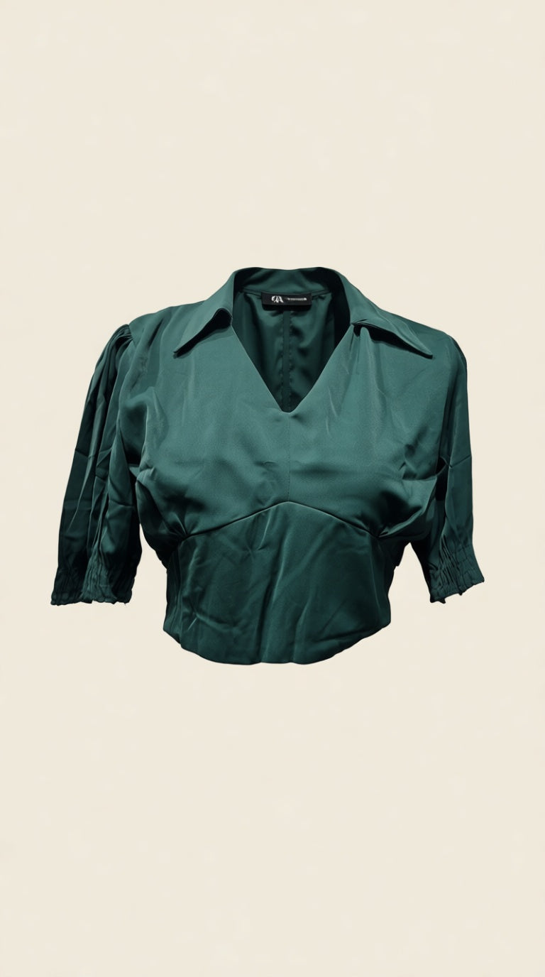 Collared Crop Top