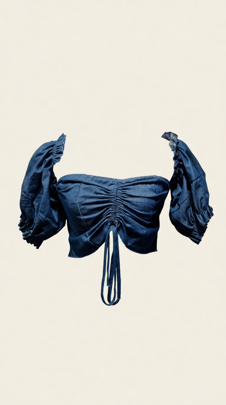 Denim Off sholder Crop Top