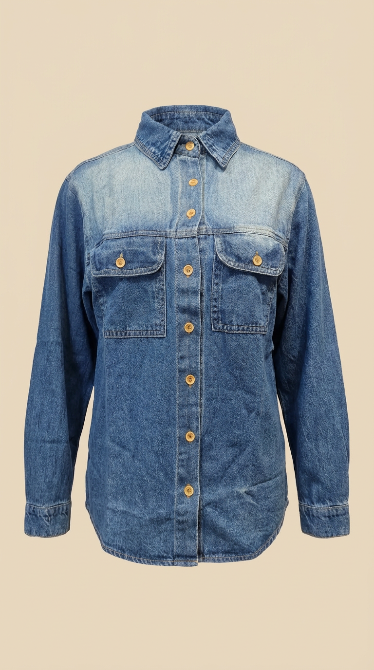 Denim Shirt Sweater