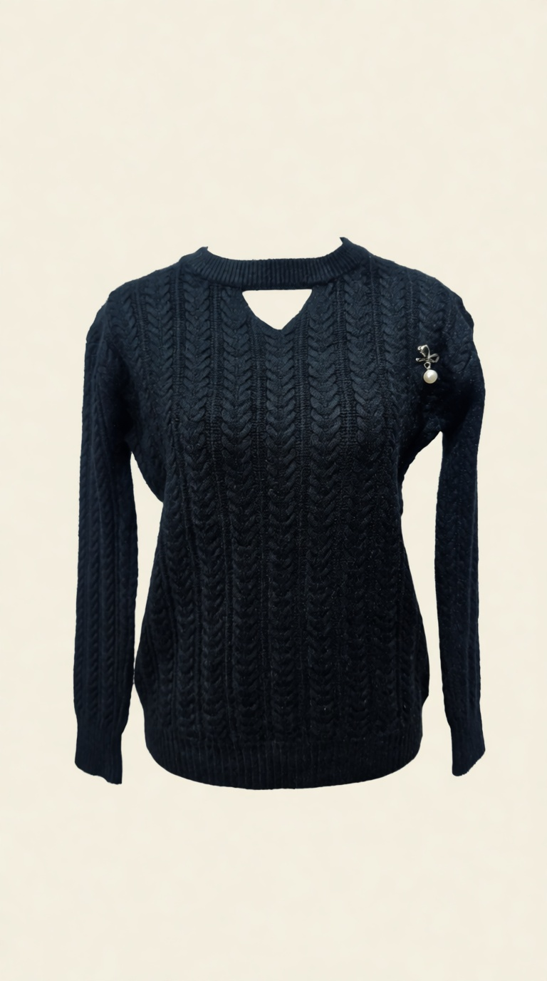 Knitting TOP with Broach Sweater