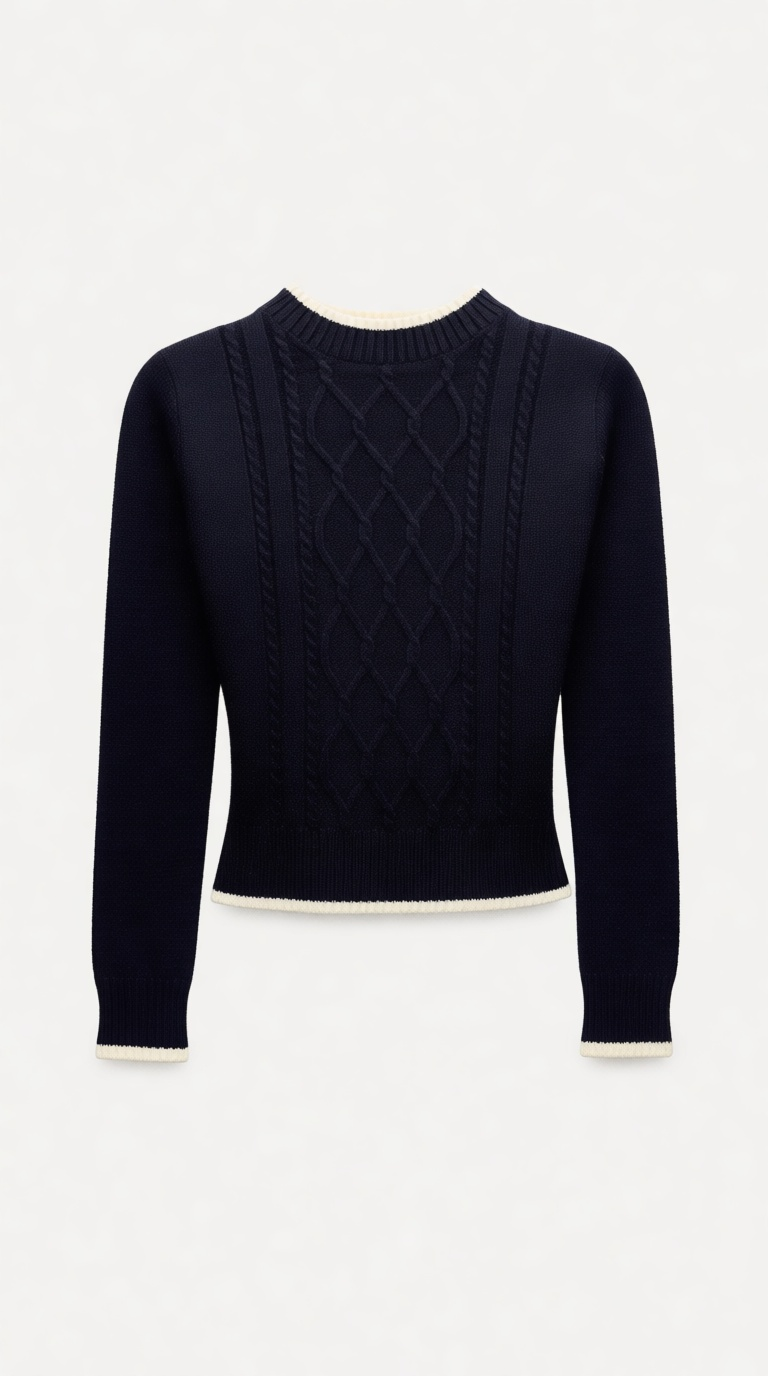 Knitted Boarder RN NL Sweater WTR Sweater