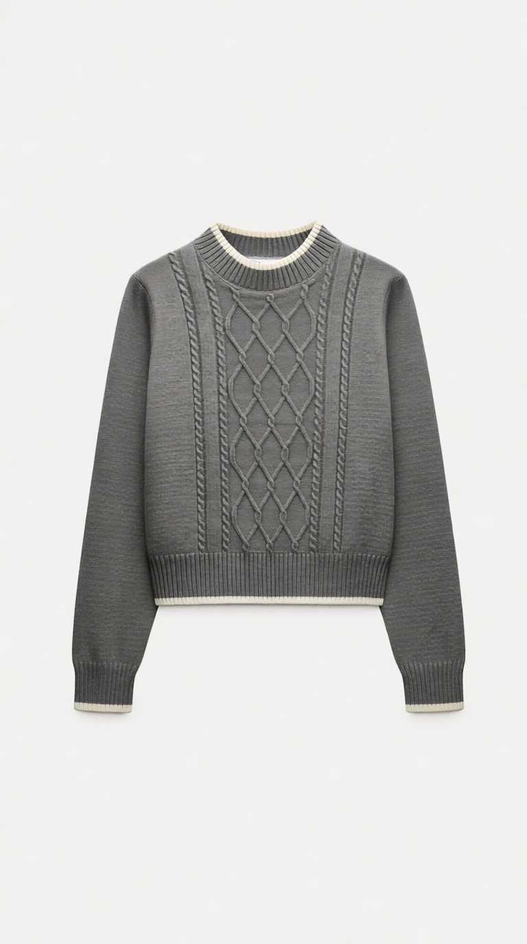 Knitted Boarder RN NL Sweater WTR Sweater