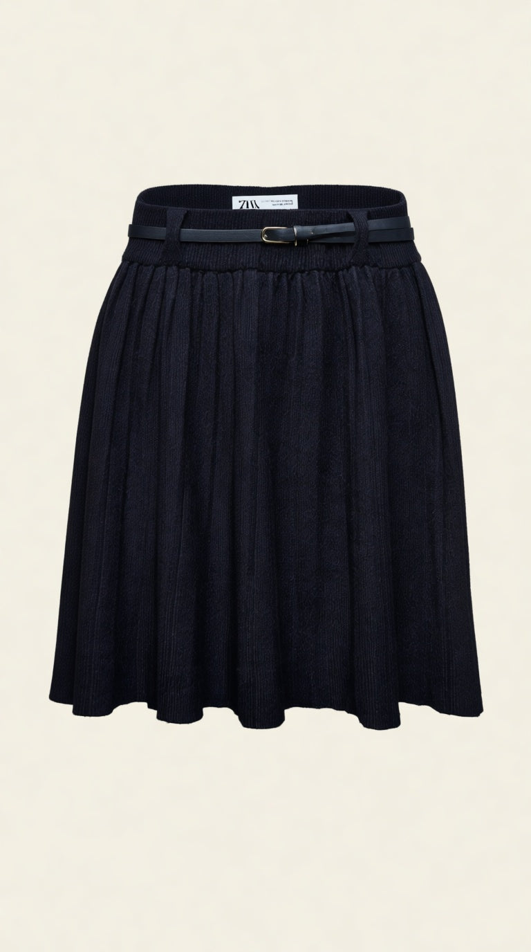 Wtr Mini Pleated Skirt Belt
