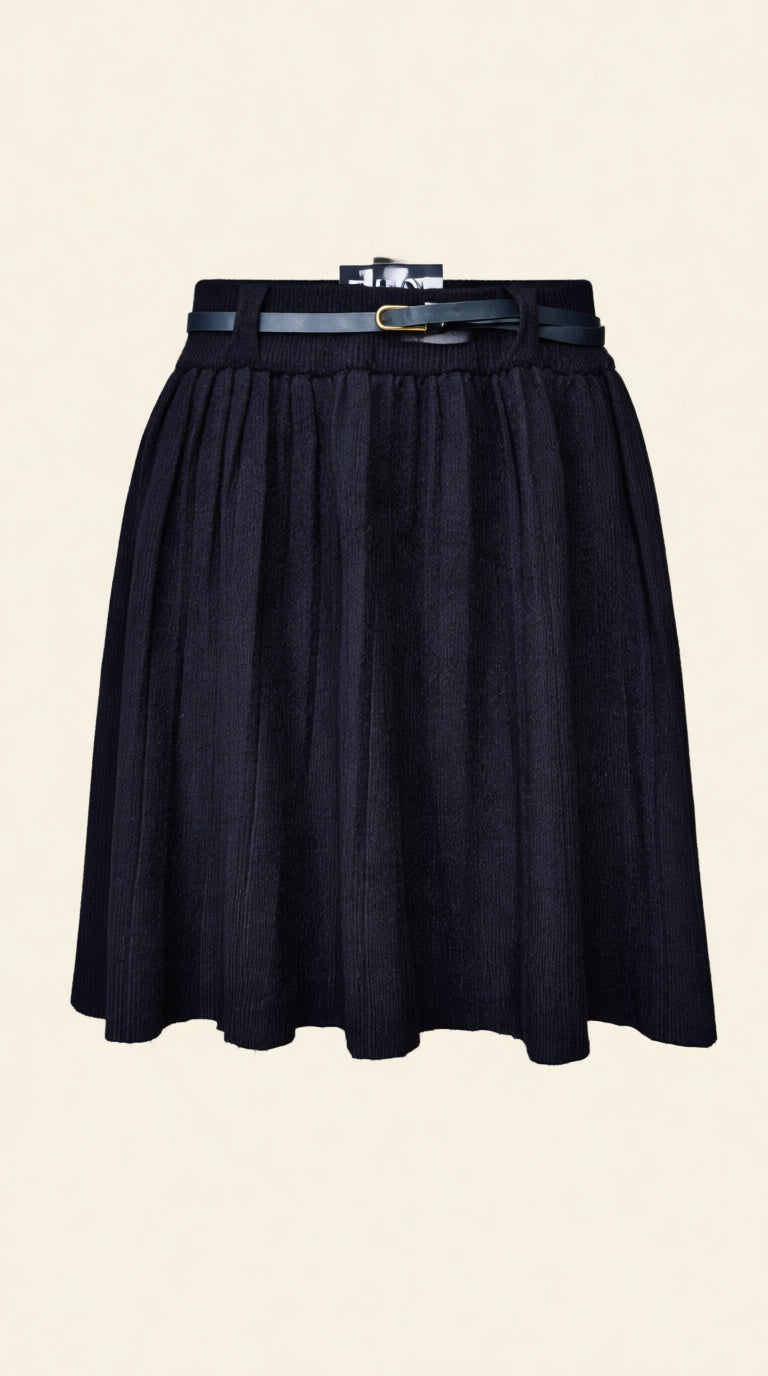 Wtr Mini Pleated Skirt Belt