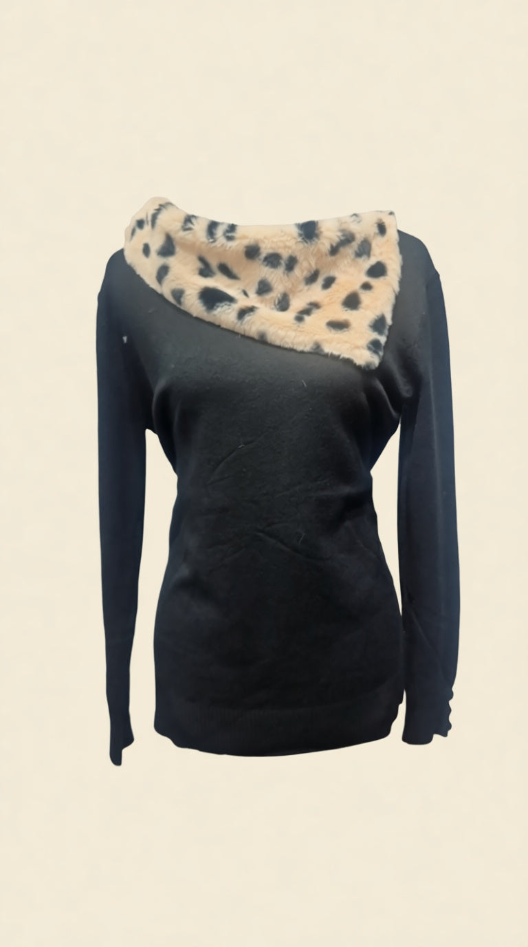 Furry Collar wtr Fancy Sweater