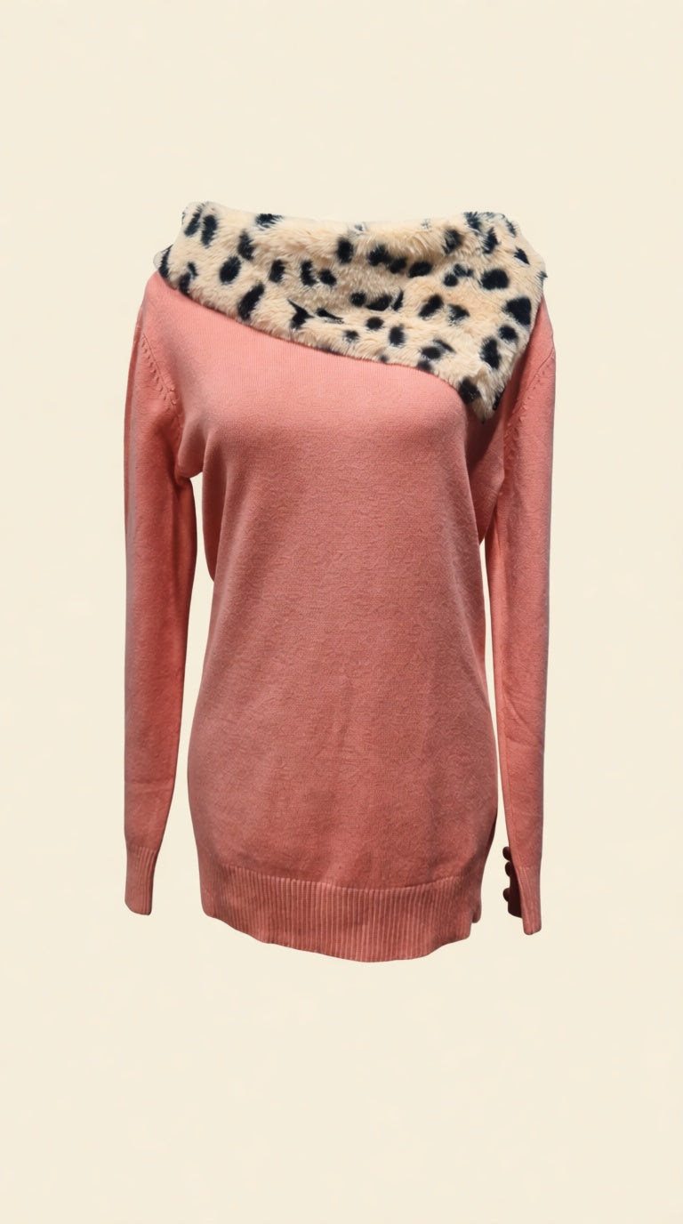 Furry Collar wtr Fancy Sweater