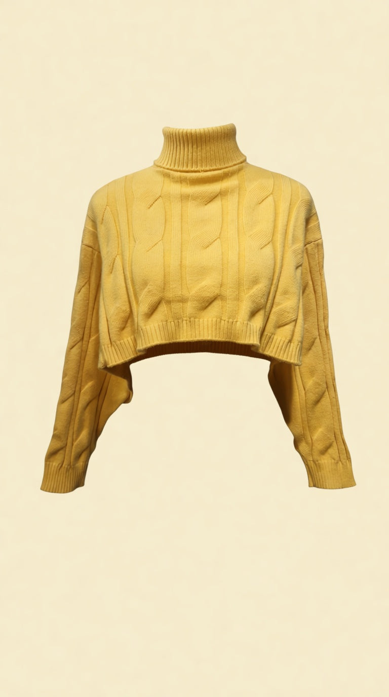 Crop Knitting Sweater Ponchu