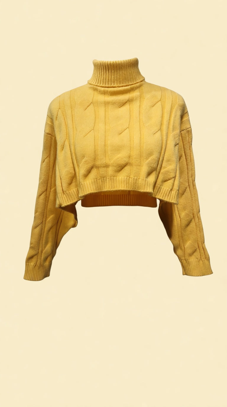 Crop Knitting Sweater Ponchu
