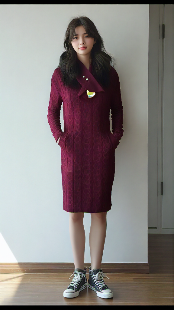 5170 Knitted Lap Collar Midi Dress XL - XXL Wtr