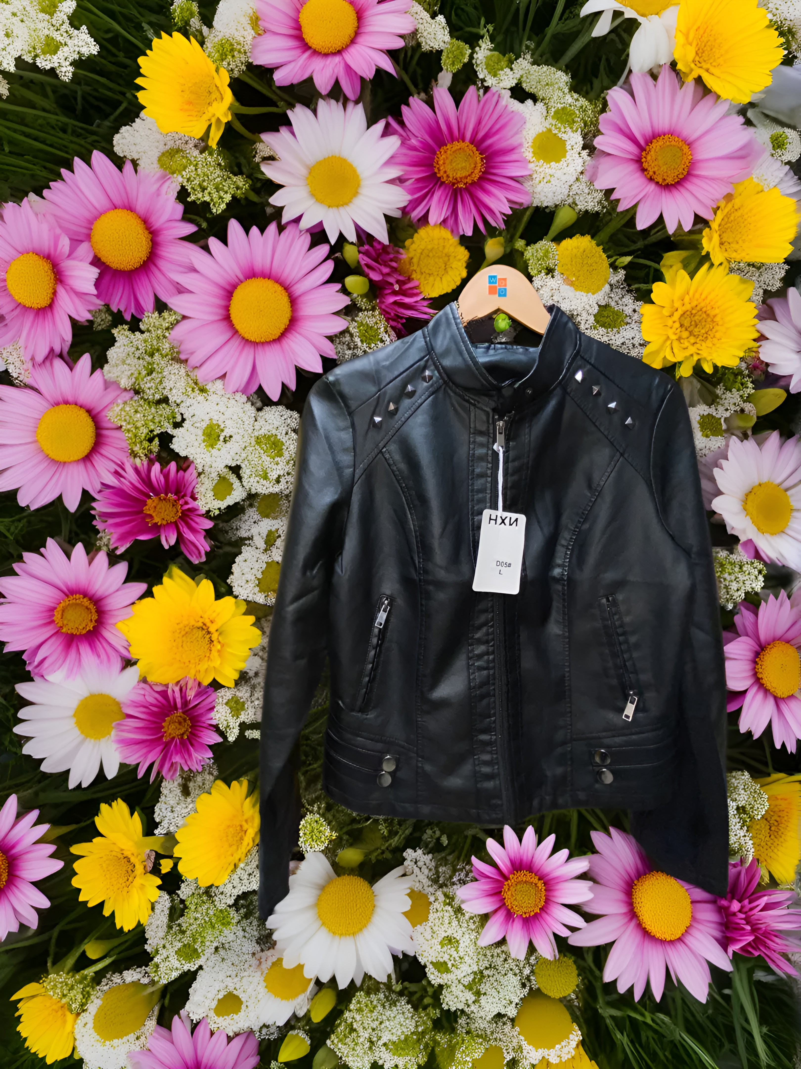 D05 Leather Jacket Ban Neck