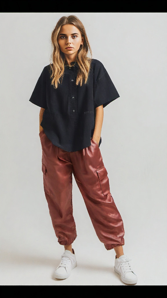 8117 Leather Cargo Pant Trousers