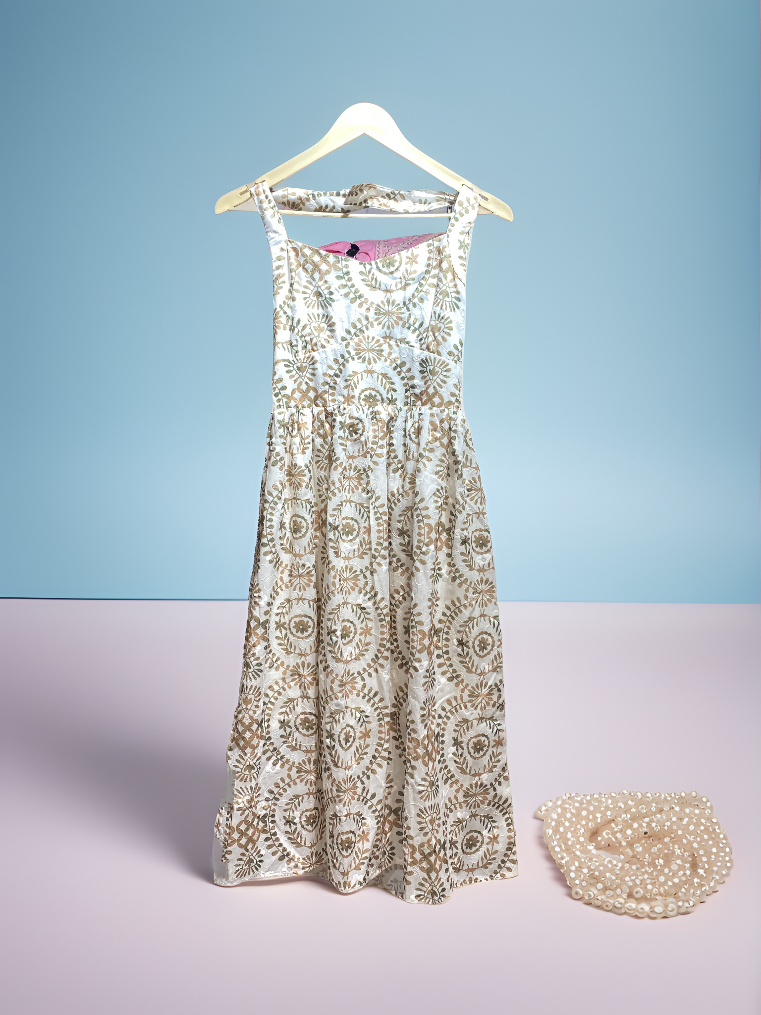 Cotton Halter Neck Midi Dress