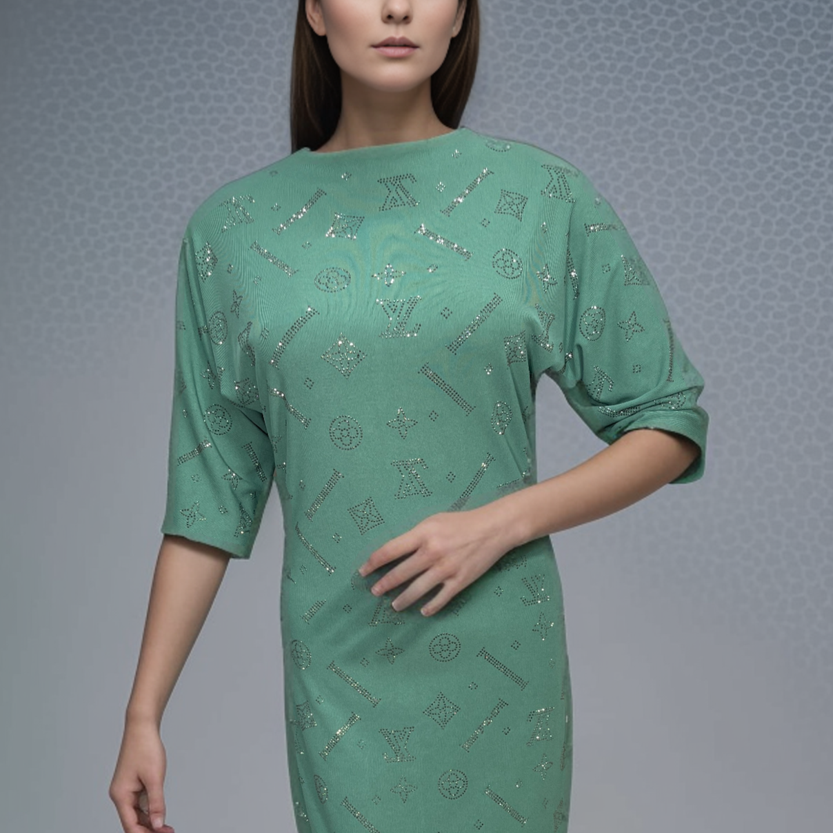 Break the stereotype with this stunning Easy to Carey Body con midi dress with Sirvoski work
